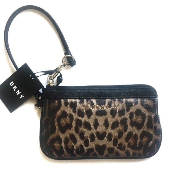 Dkny Bags Dkny Leopard Print Wristlet Poshmark